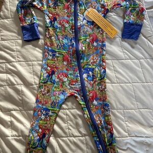 Kids bamboo Pajamas with Blue and Red Design “sonic”
